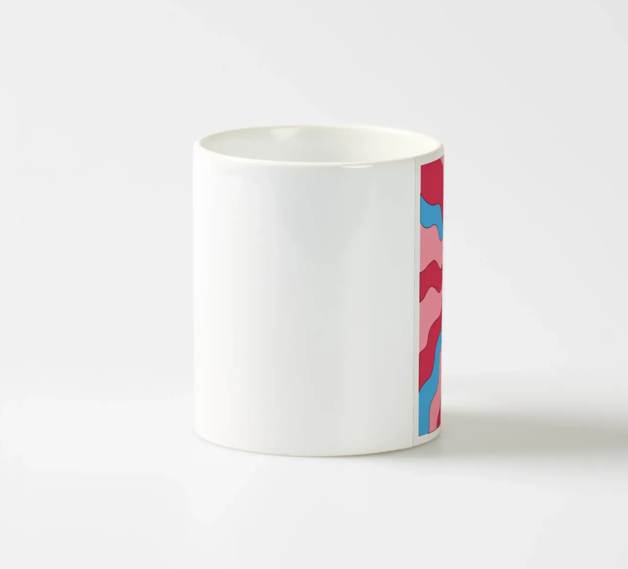 Psychedelische Swirl Golven Retro Roze Blauw Hypnotische Kunstdruk keramische mok van NorwesClub