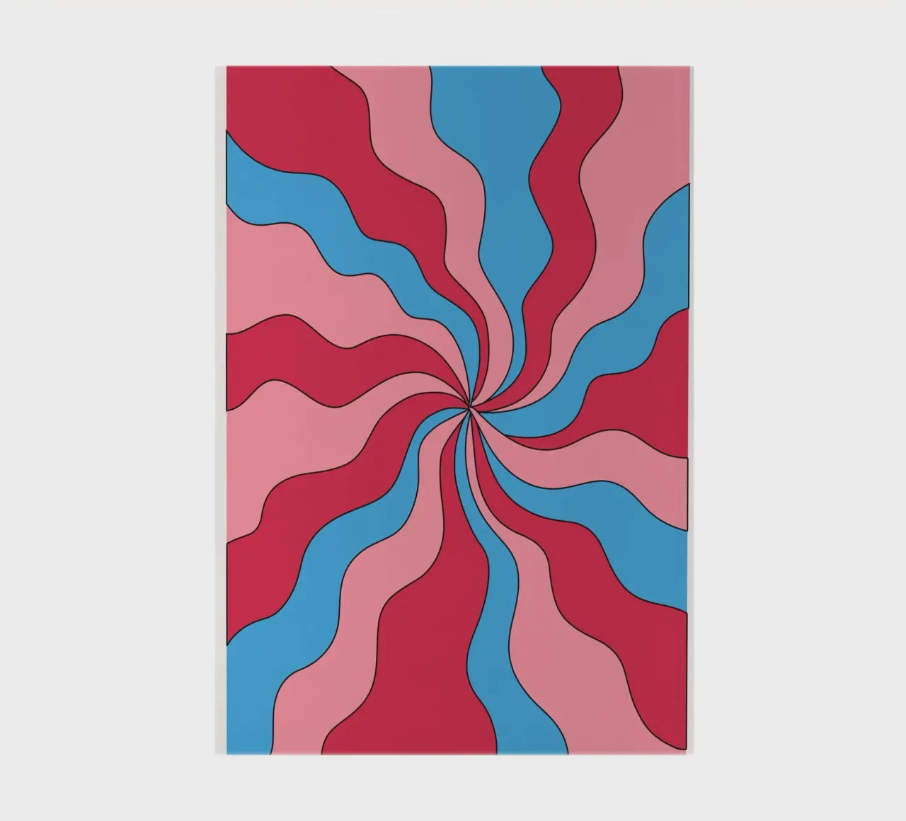 Psychedelic Swirl Waves | Retro Pink Blue Hypnotic Art Print notebook by NorwesClub