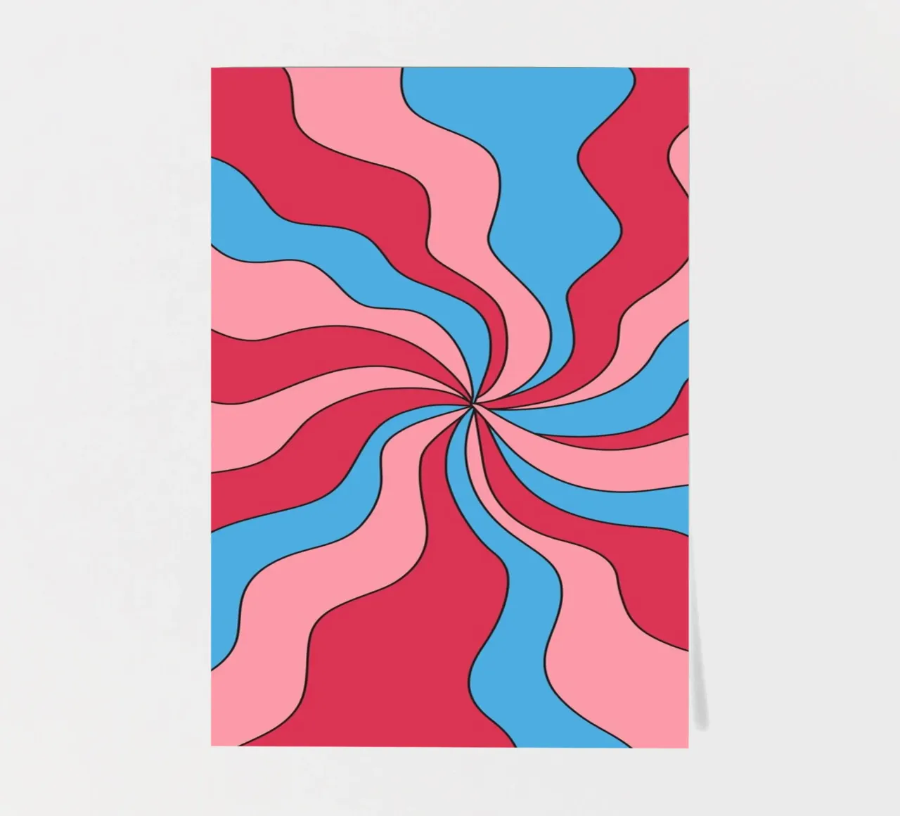 Psychedelic Swirl Waves | Retro Rosa Blau Hypnotic Kunstdruck Stickerbogen von NorwesClub