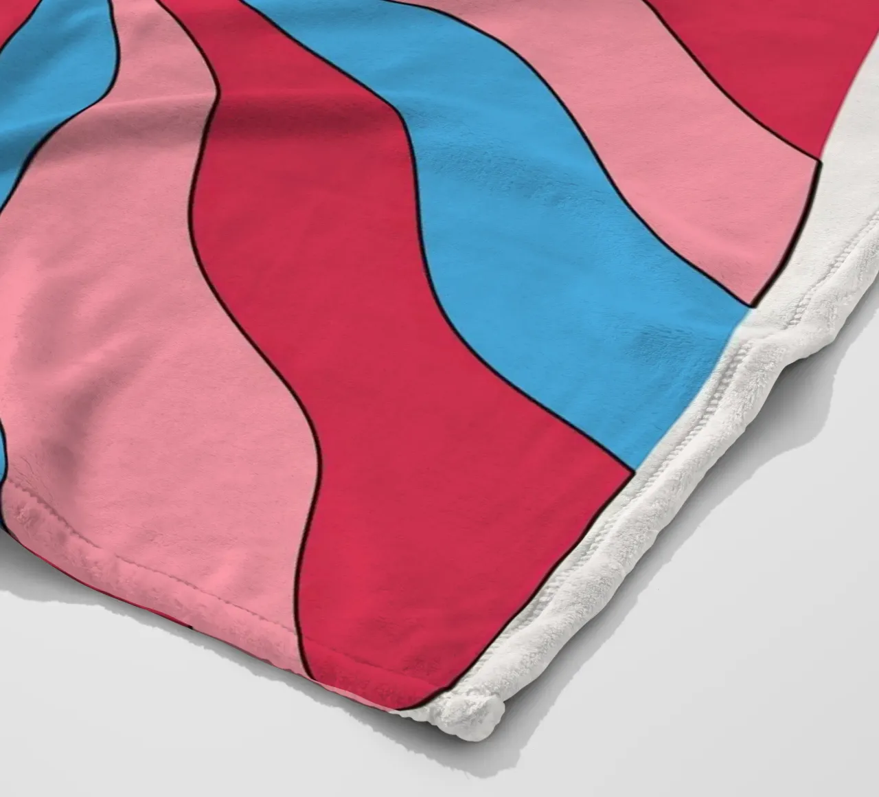 Psychedelic Swirl Waves | Retro Rosa Blau Hypnotic Kunstdruck Fleecedecke von NorwesClub