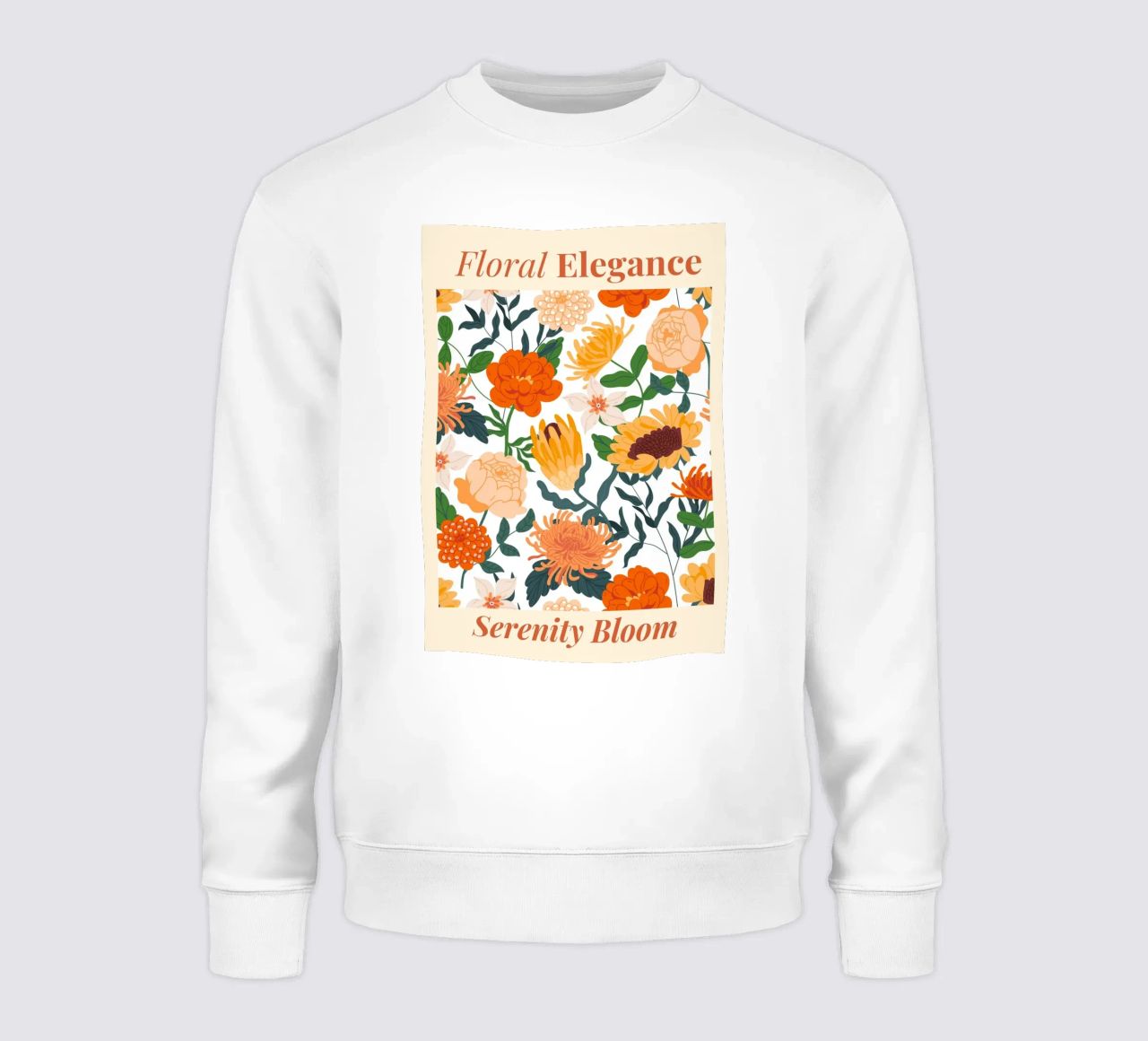 "Eleganza floreale: Serenity Bloom" | Botanical Pattern Art Pr felpa da NorwesClub
