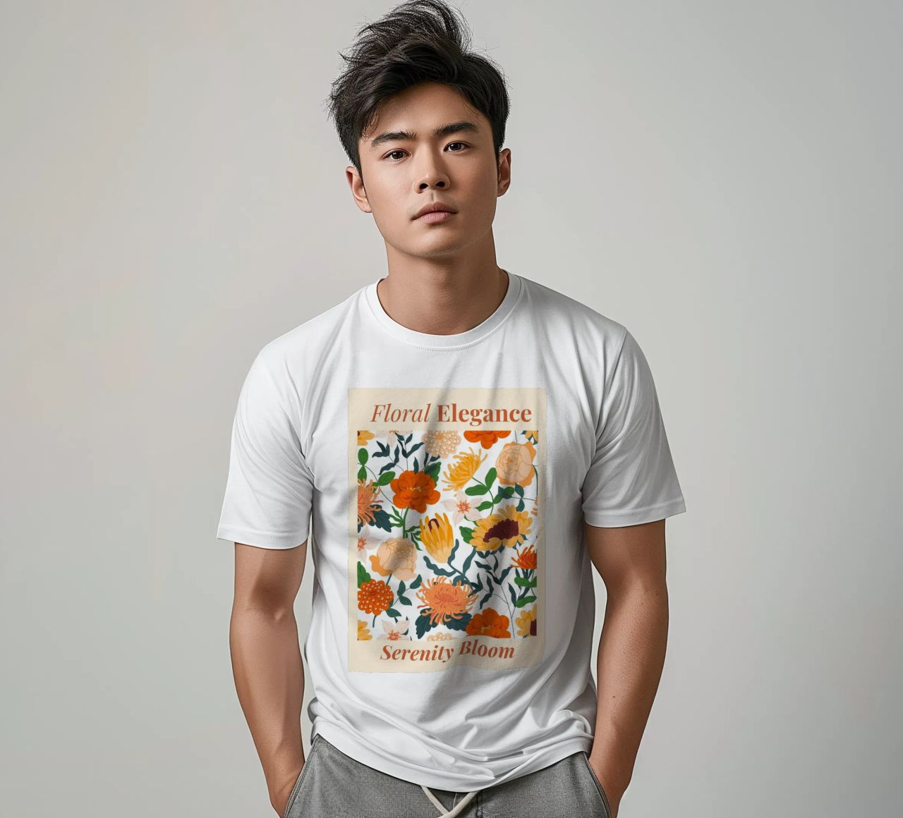 "Eleganza floreale: Serenity Bloom" | Botanical Pattern Art Pr t-shirt da NorwesClub