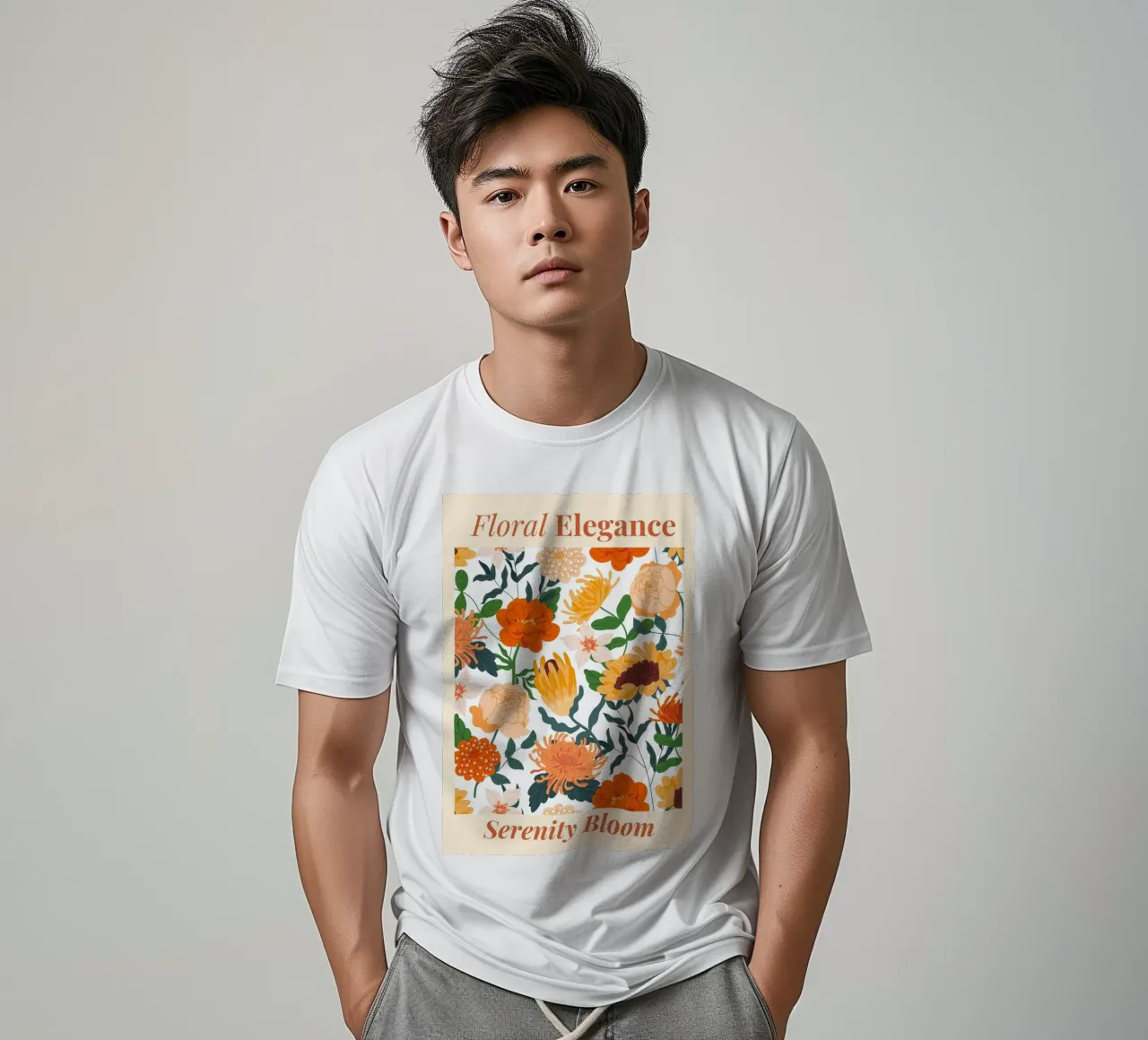 "Eleganza floreale: Serenity Bloom" | Botanical Pattern Art Pr t-shirt da NorwesClub