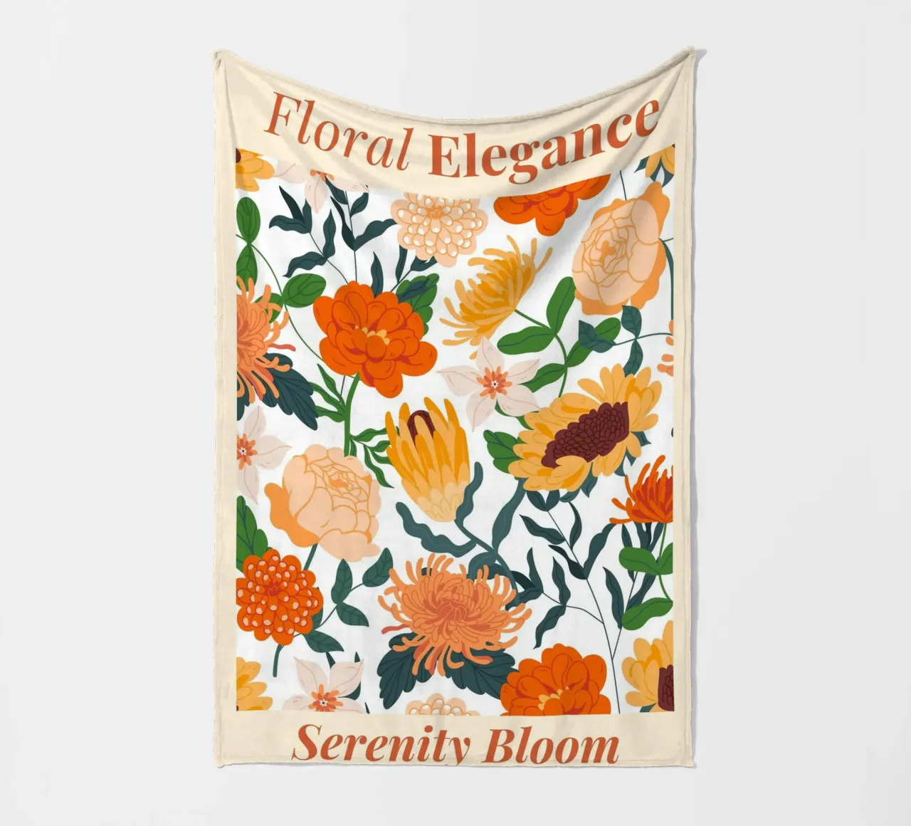 "Eleganza floreale: Serenity Bloom" | Botanical Pattern Art Pr coperta in pile da NorwesClub