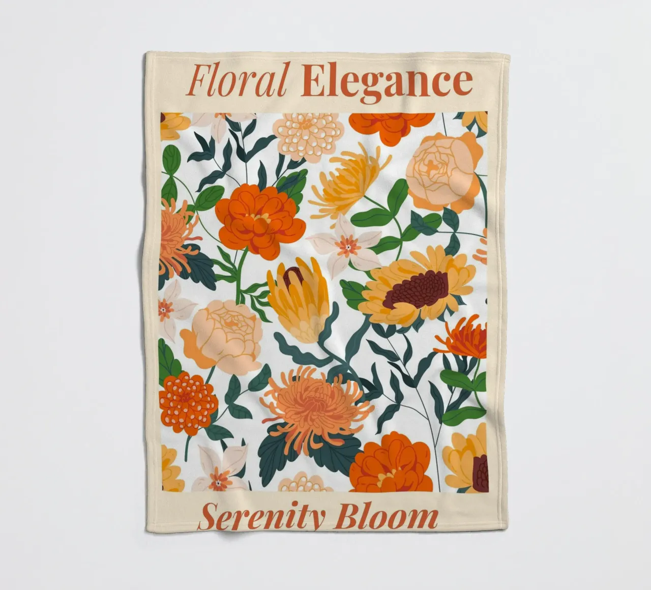 "Eleganza floreale: Serenity Bloom" | Botanical Pattern Art Pr coperta in pile da NorwesClub