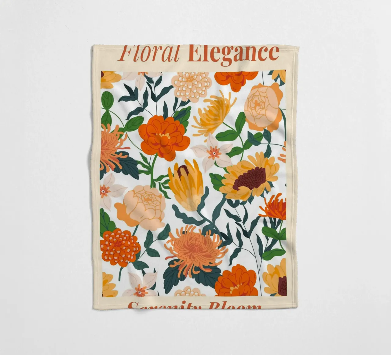 "Eleganza floreale: Serenity Bloom" | Botanical Pattern Art Pr coperta in pile da NorwesClub