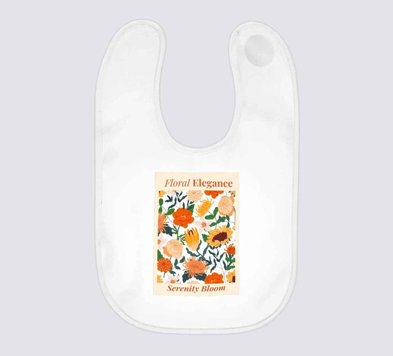 "Eleganza floreale: Serenity Bloom" | Botanical Pattern Art Pr bavaglino da NorwesClub