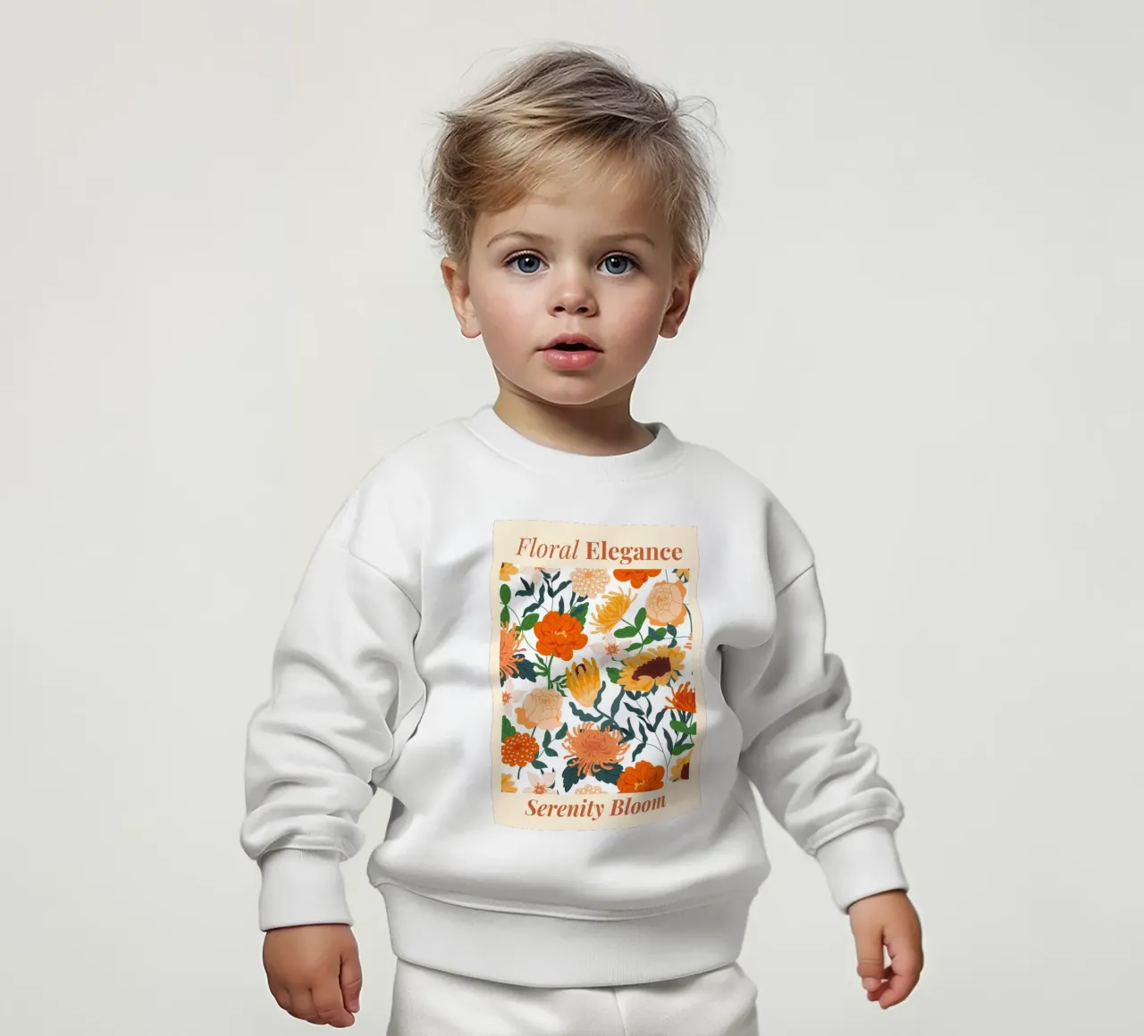 "Eleganza floreale: Serenity Bloom" | Botanical Pattern Art Pr felpa neonato da NorwesClub