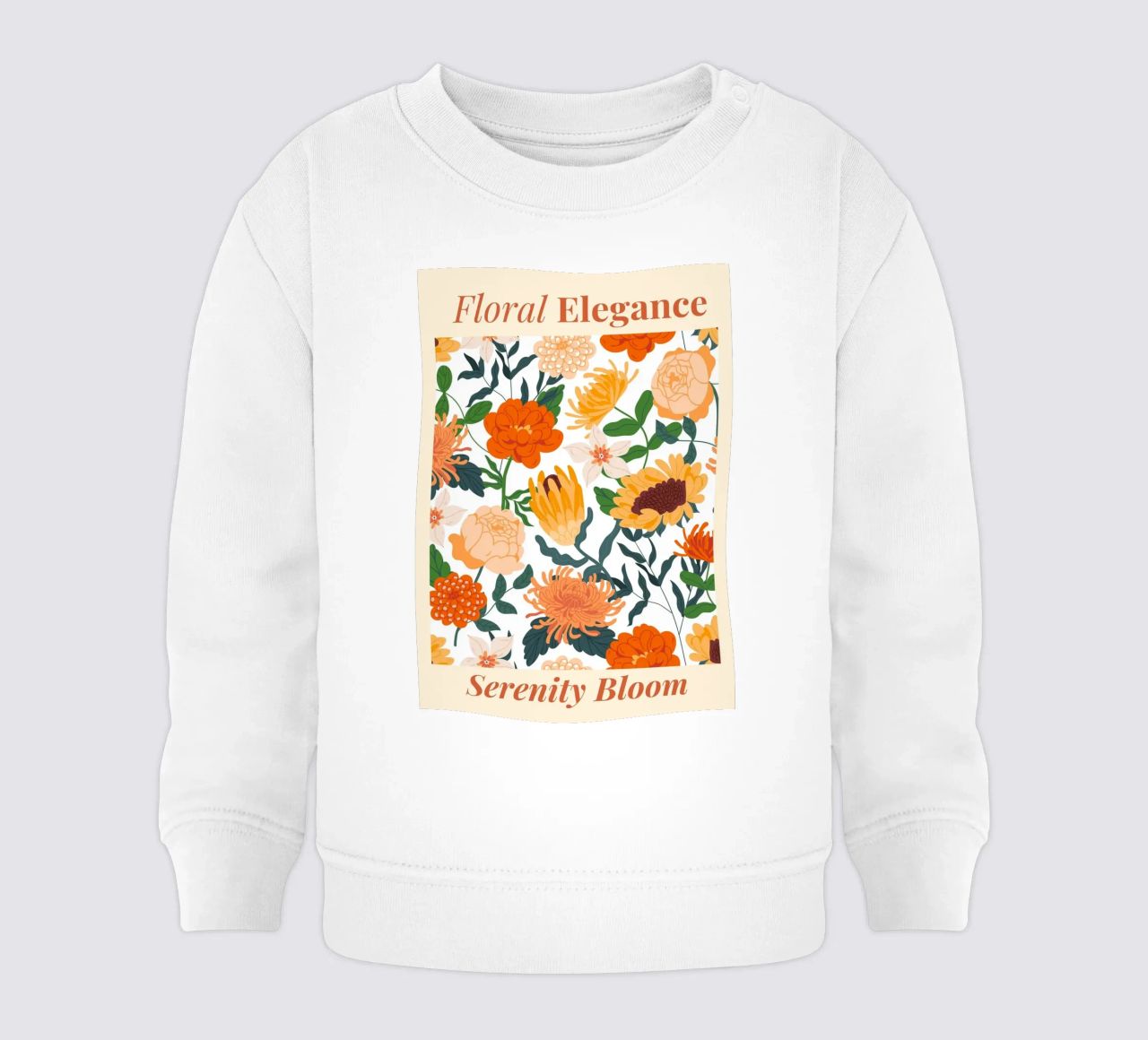 "Eleganza floreale: Serenity Bloom" | Botanical Pattern Art Pr felpa neonato da NorwesClub