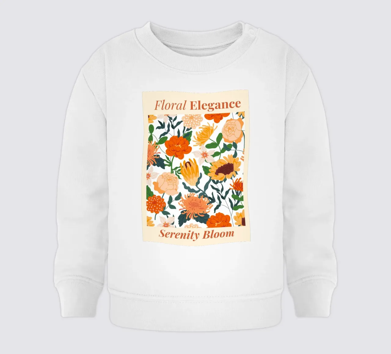 "Eleganza floreale: Serenity Bloom" | Botanical Pattern Art Pr felpa neonato da NorwesClub