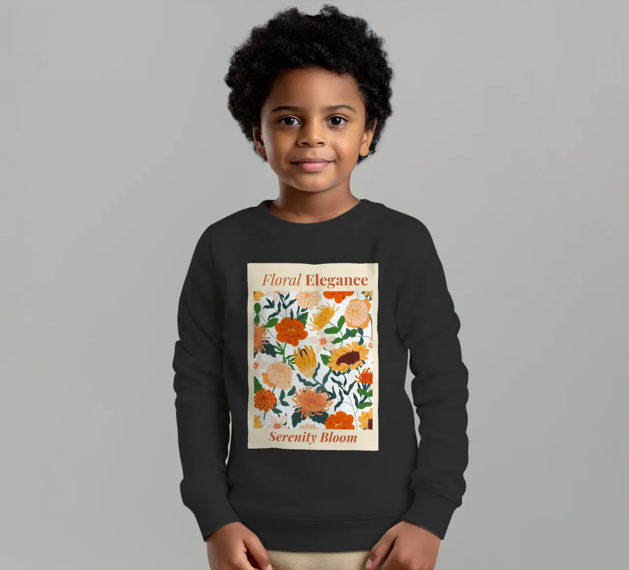 "Eleganza floreale: Serenity Bloom" | Botanical Pattern Art Pr felpa bambino da NorwesClub