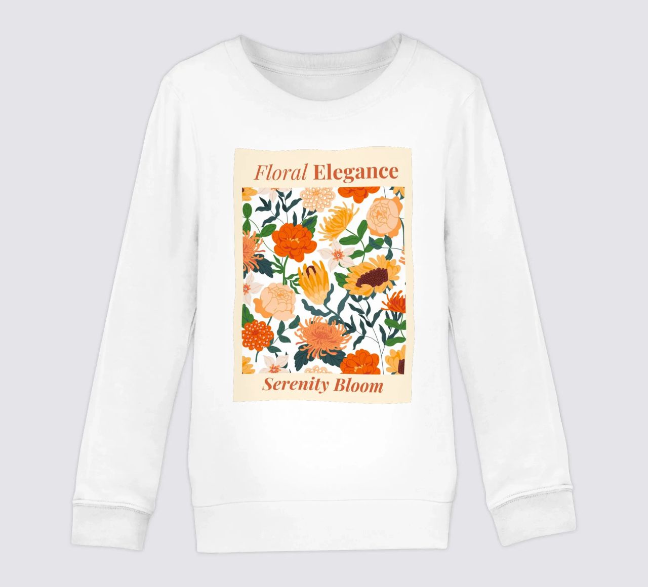 "Eleganza floreale: Serenity Bloom" | Botanical Pattern Art Pr felpa bambino da NorwesClub
