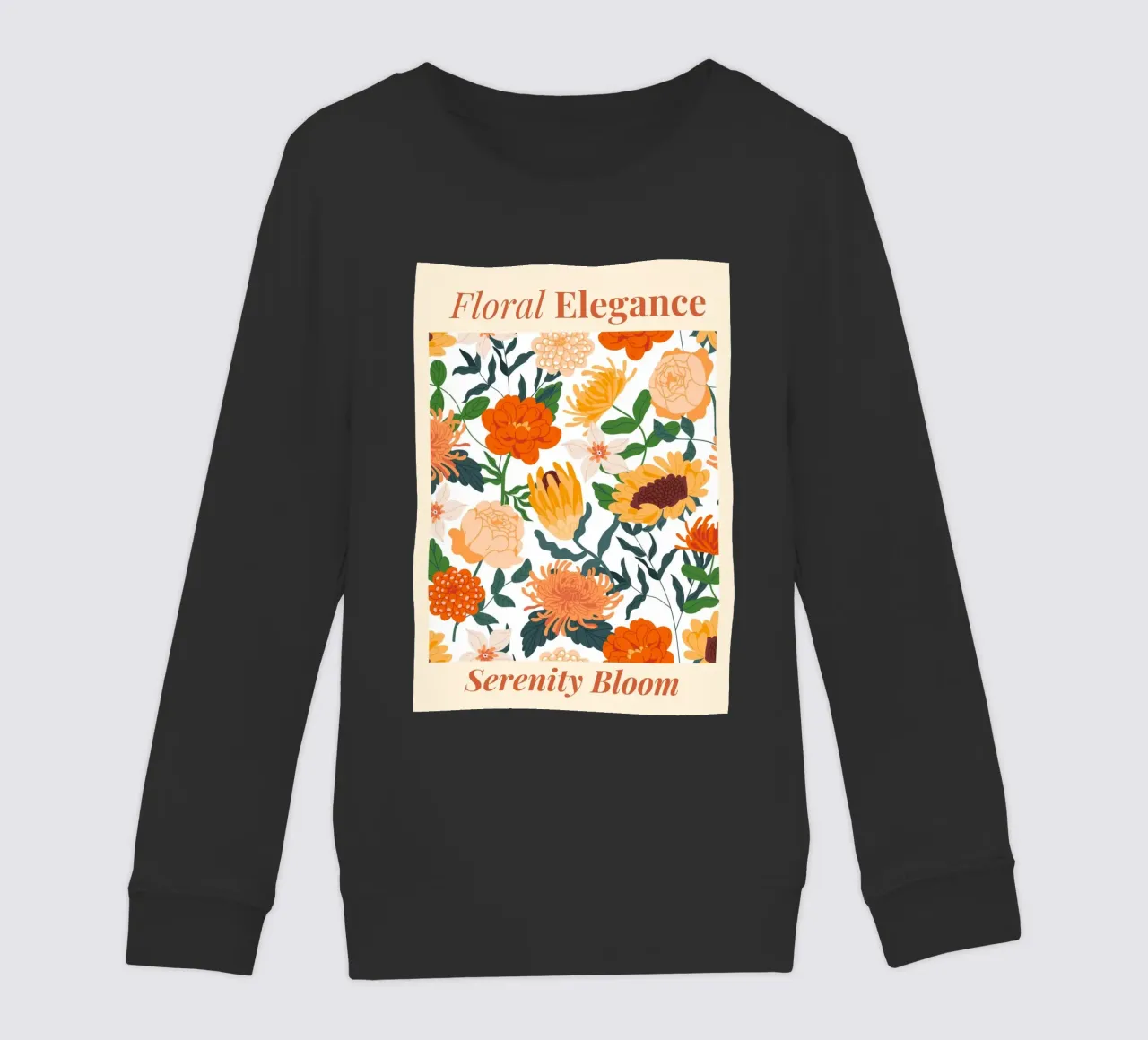 "Eleganza floreale: Serenity Bloom" | Botanical Pattern Art Pr felpa bambino da NorwesClub