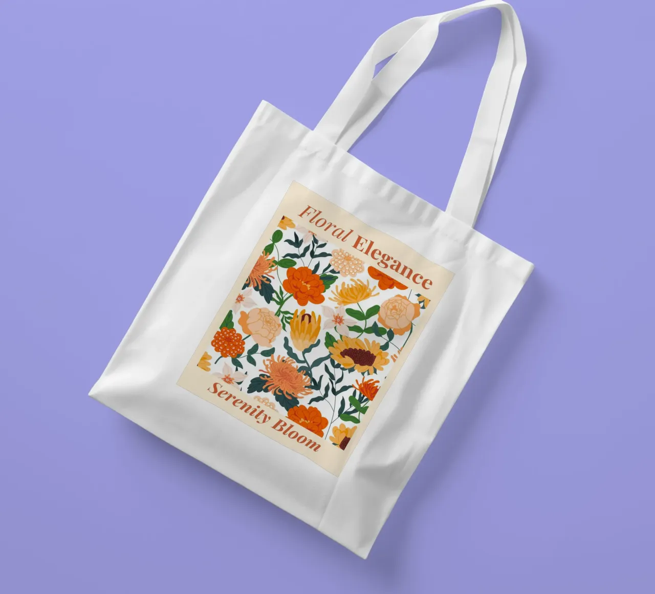 "Eleganza floreale: Serenity Bloom" | Botanical Pattern Art Pr borsa in juta da NorwesClub