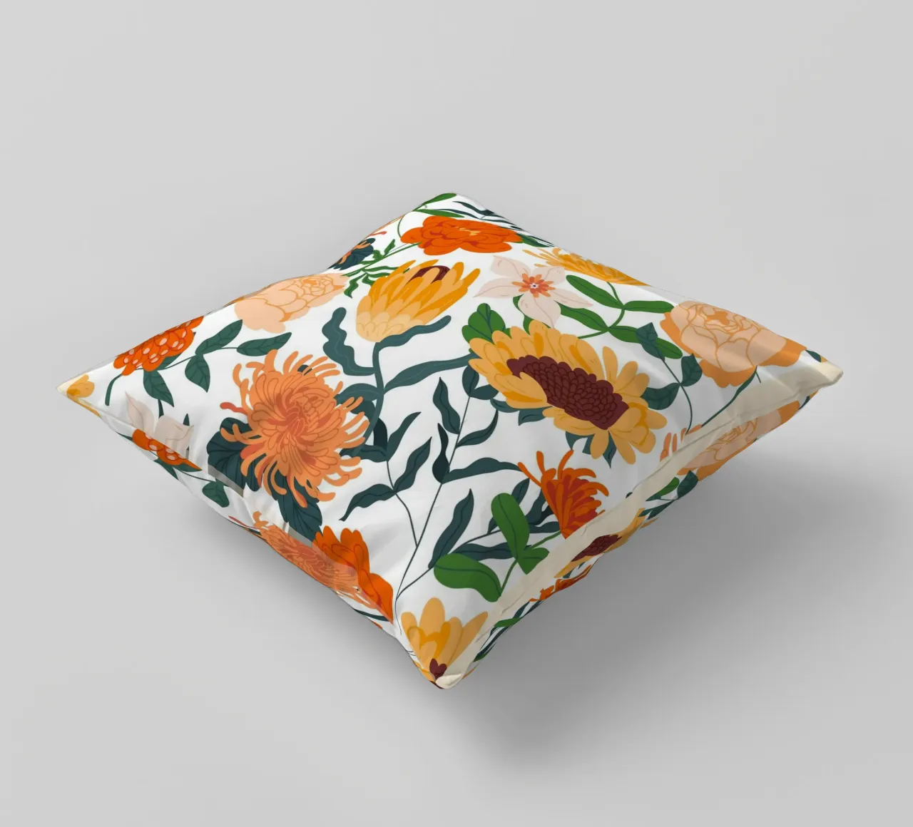 "Florale Eleganz: Serenity Bloom" | Botanical Pattern Art Pr Kissen von NorwesClub