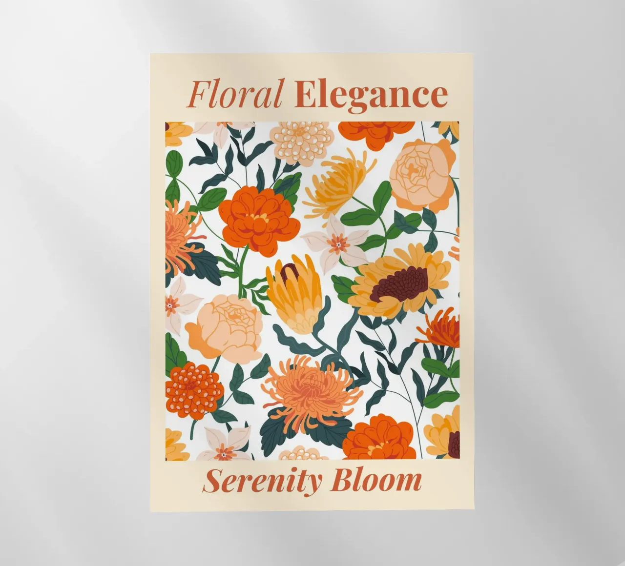 "Eleganza floreale: Serenity Bloom" | Botanical Pattern Art Pr pellicola backlit da NorwesClub