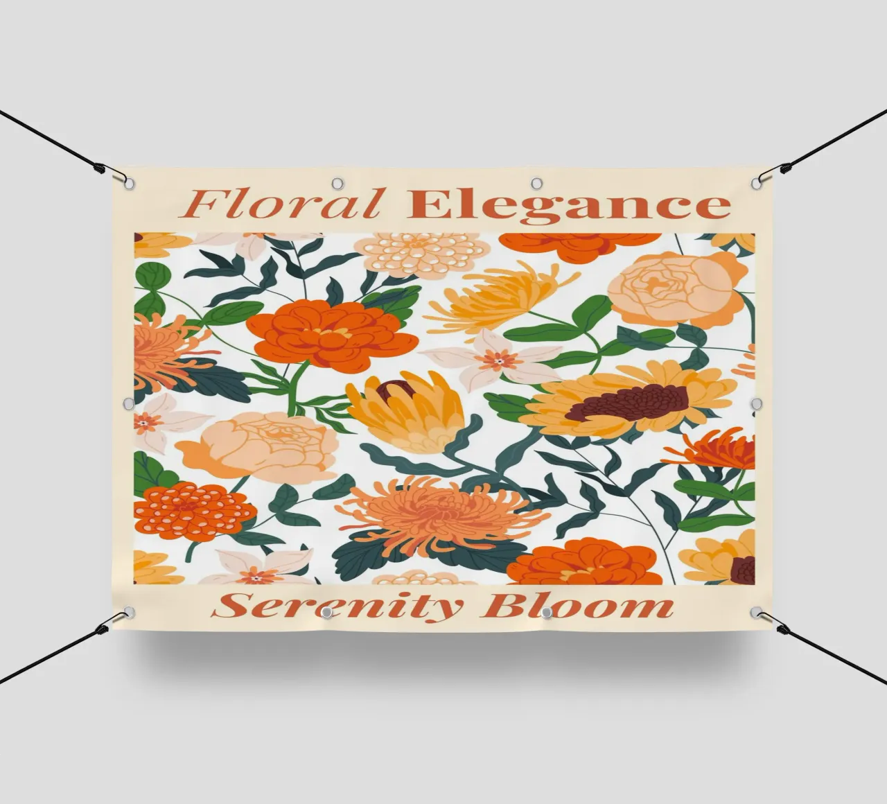 "Eleganza floreale: Serenity Bloom" | Botanical Pattern Art Pr telo in pvc da NorwesClub