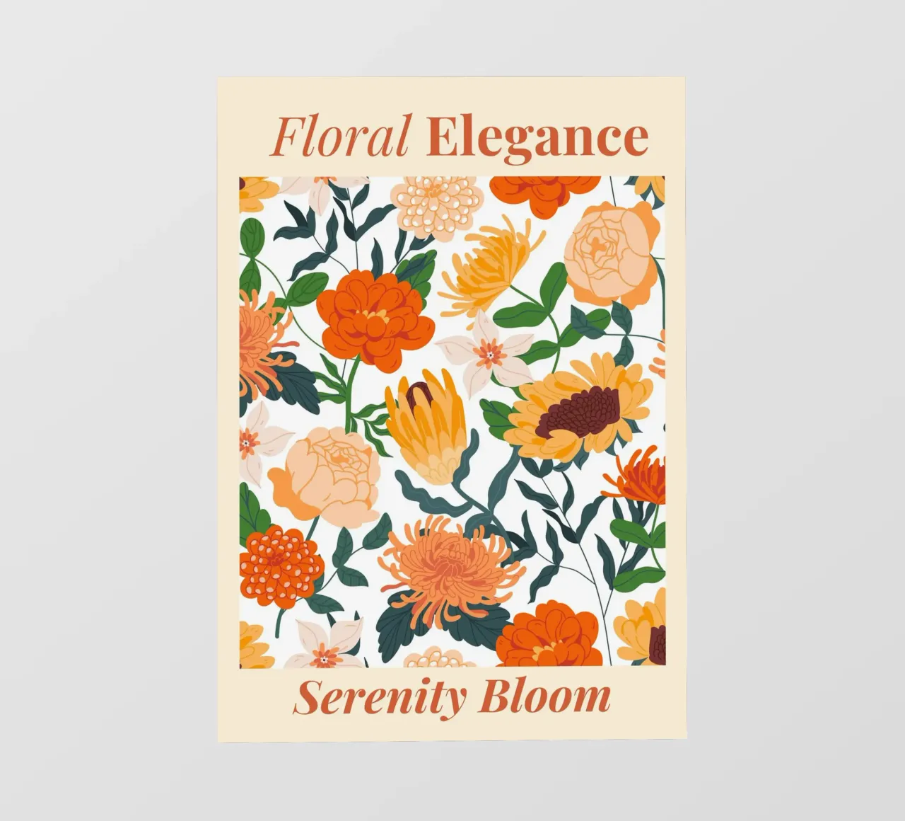 "Eleganza floreale: Serenity Bloom" | Botanical Pattern Art Pr telo in pvc da NorwesClub