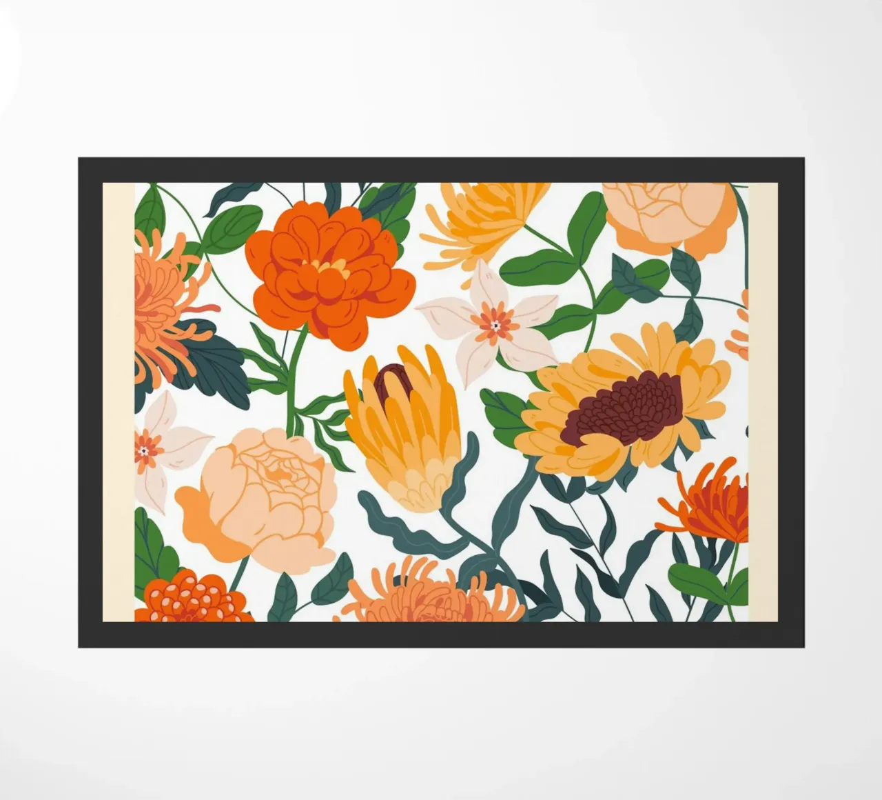 "Floral Elegance: Serenity Bloom" | Botanical Pattern Art Pr doormat by NorwesClub
