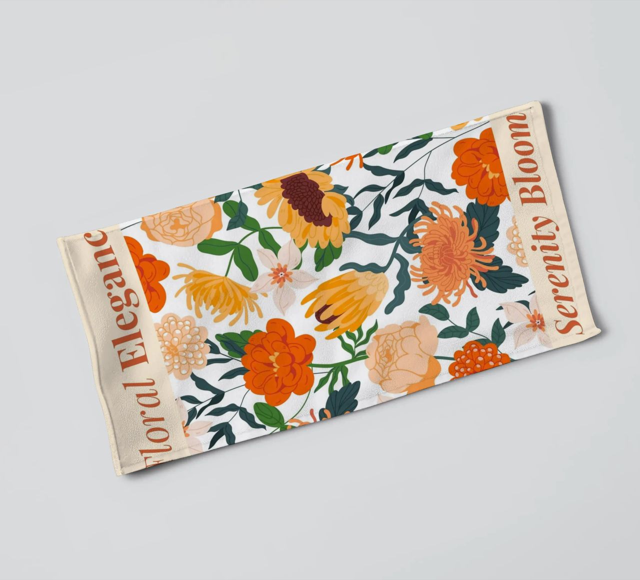 "Eleganza floreale: Serenity Bloom" | Botanical Pattern Art Pr asciugamano da bagno da NorwesClub