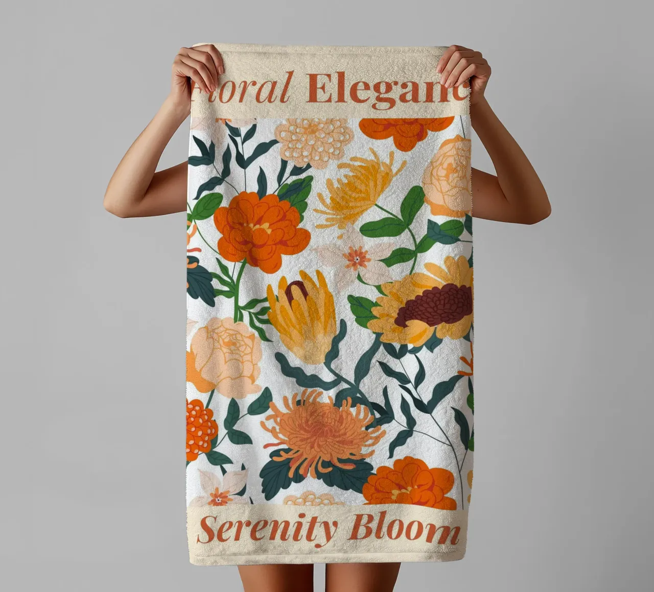 "Eleganza floreale: Serenity Bloom" | Botanical Pattern Art Pr asciugamano da bagno da NorwesClub