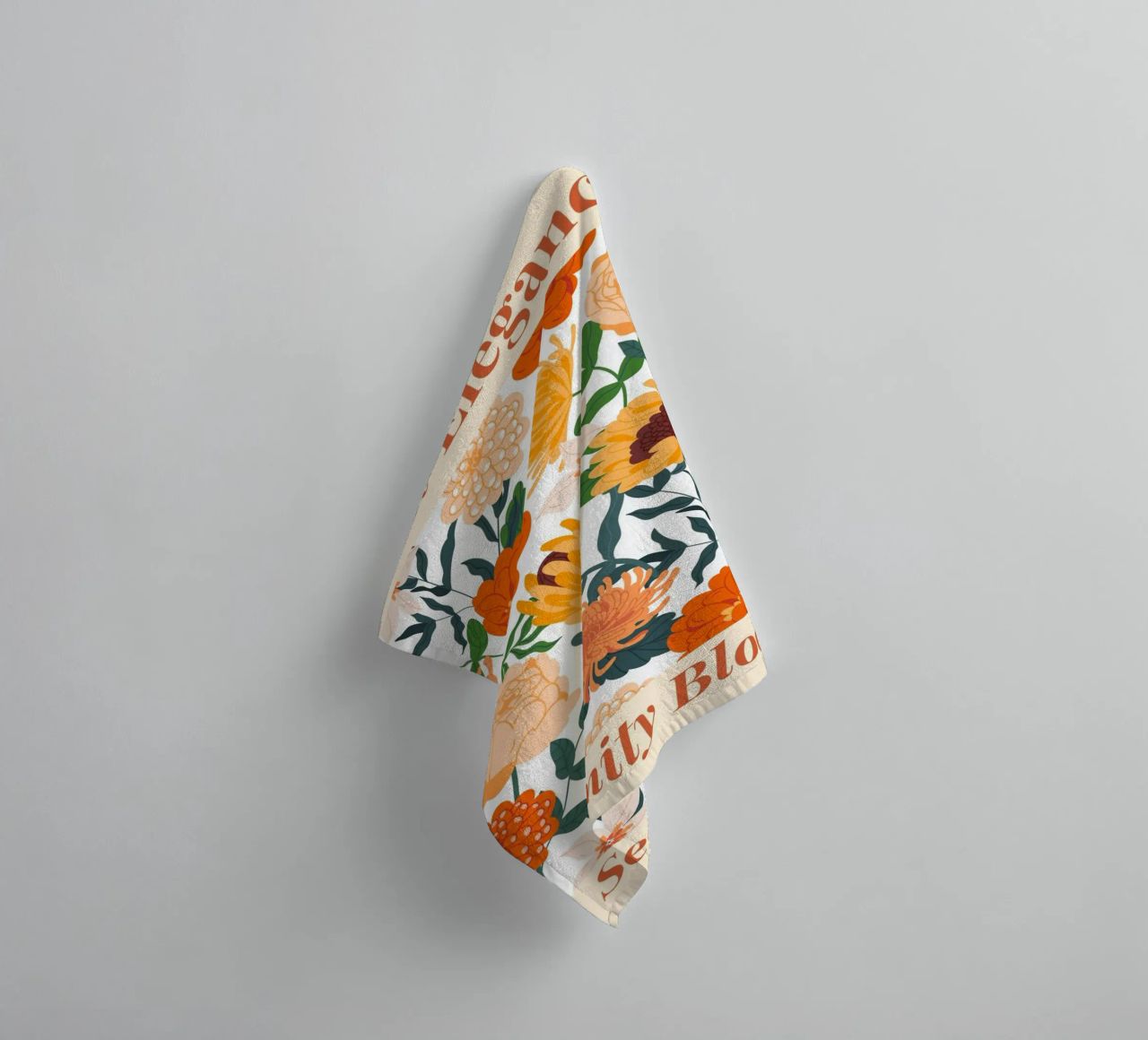 "Eleganza floreale: Serenity Bloom" | Botanical Pattern Art Pr asciugamano da bagno da NorwesClub