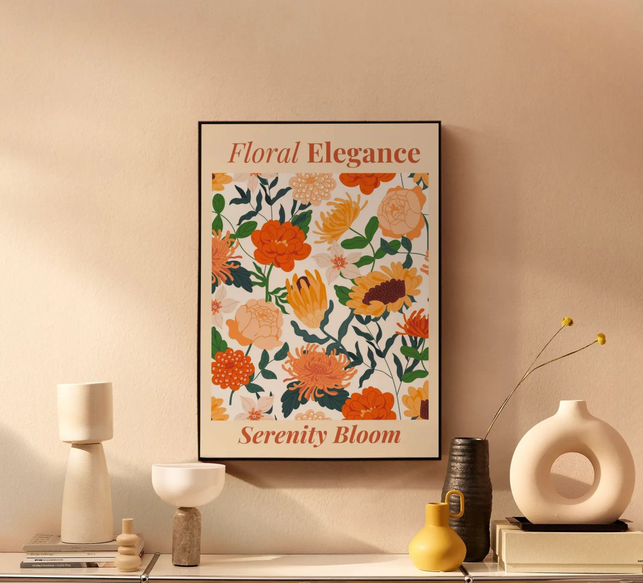 "Eleganza floreale: Serenity Bloom" | Botanical Pattern Art Pr plexiglass da NorwesClub