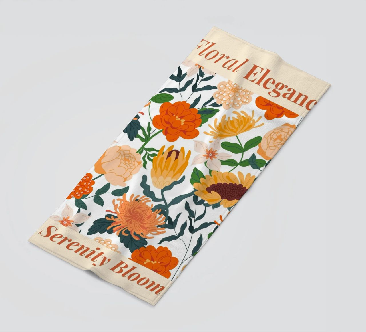 "Eleganza floreale: Serenity Bloom" | Botanical Pattern Art Pr telo mare da NorwesClub
