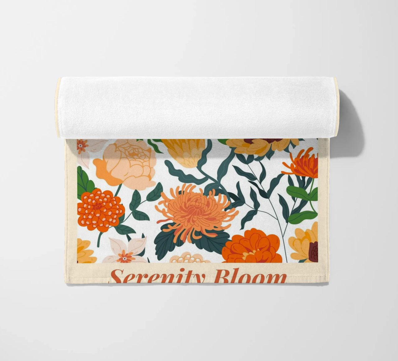 "Eleganza floreale: Serenity Bloom" | Botanical Pattern Art Pr telo mare da NorwesClub