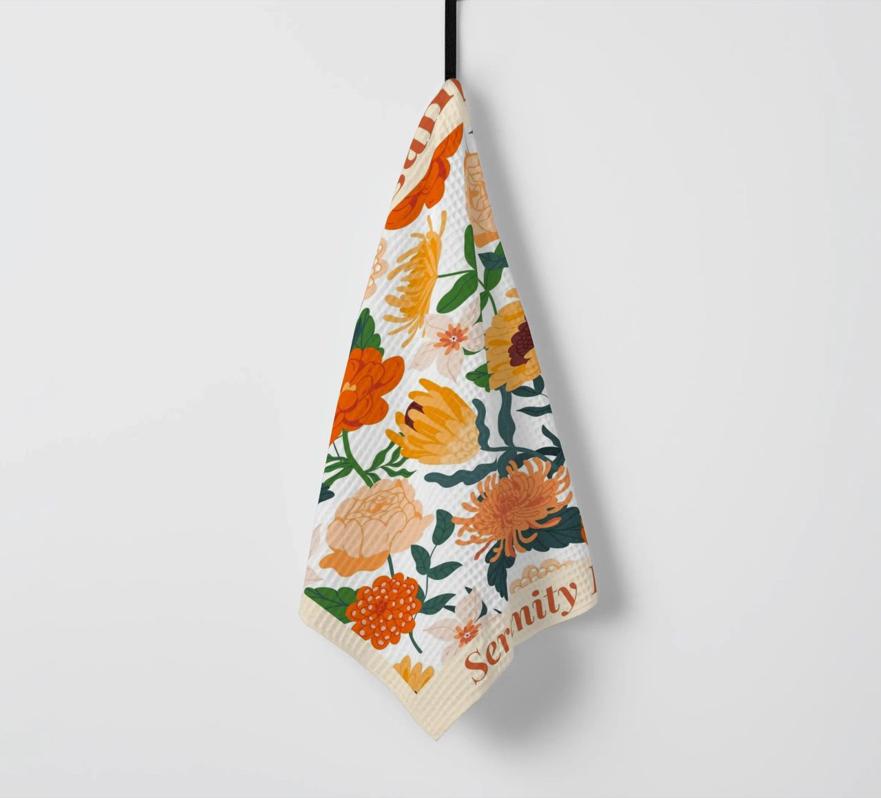 "Eleganza floreale: Serenity Bloom" | Botanical Pattern Art Pr canovaccio da cucina da NorwesClub