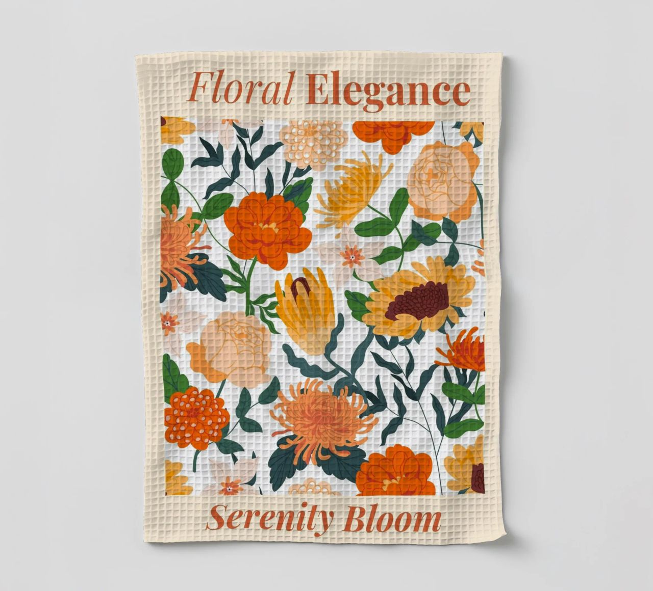 "Eleganza floreale: Serenity Bloom" | Botanical Pattern Art Pr canovaccio da cucina da NorwesClub