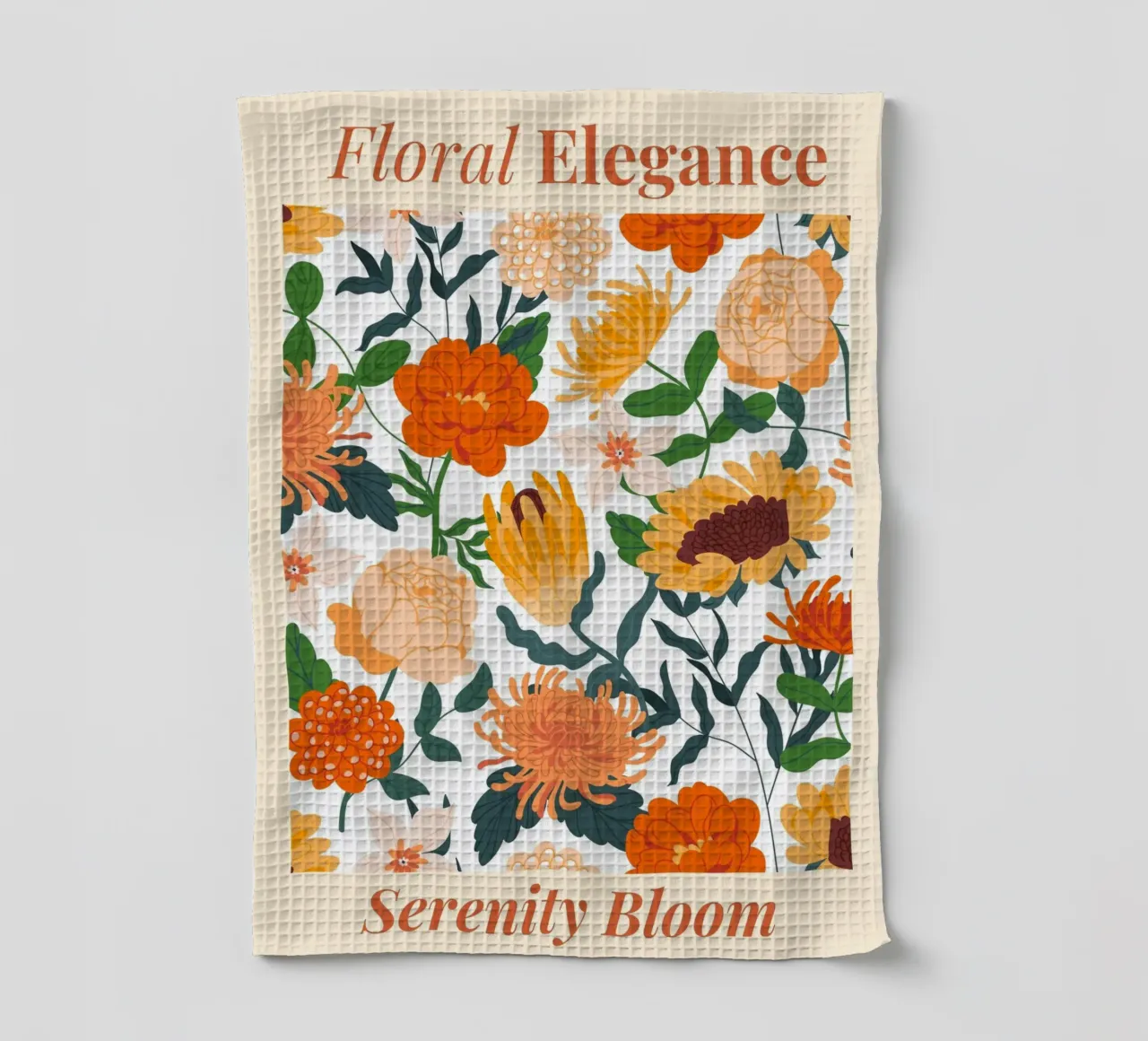 "Eleganza floreale: Serenity Bloom" | Botanical Pattern Art Pr canovaccio da cucina da NorwesClub