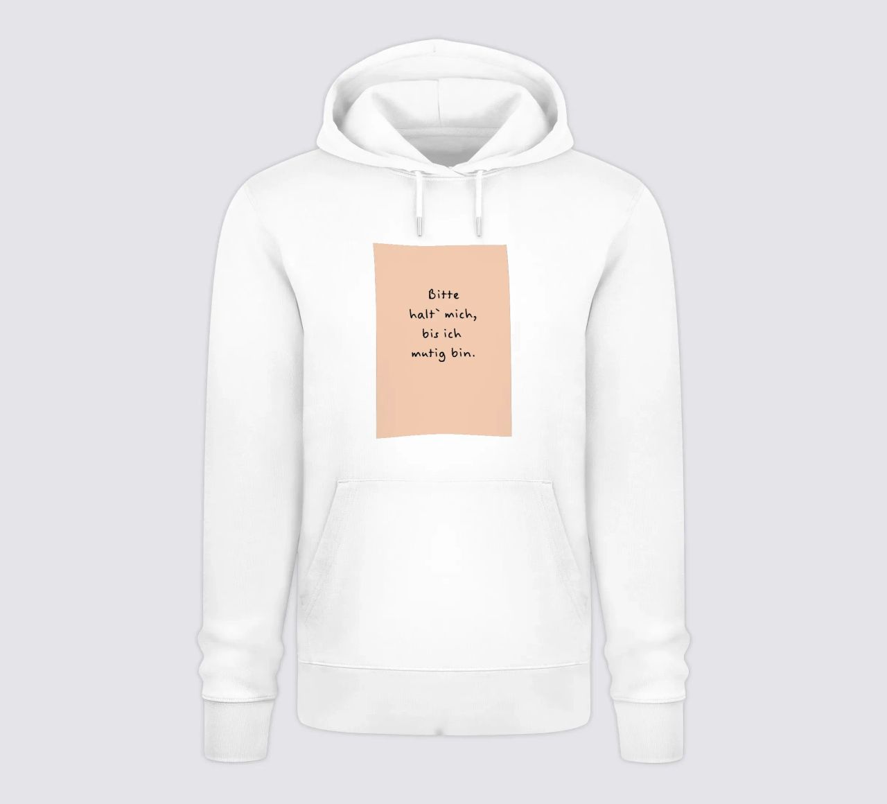 bitte halt mich, bis ich mutig bin. felpa con cappuccio da FRICKE DESIGN