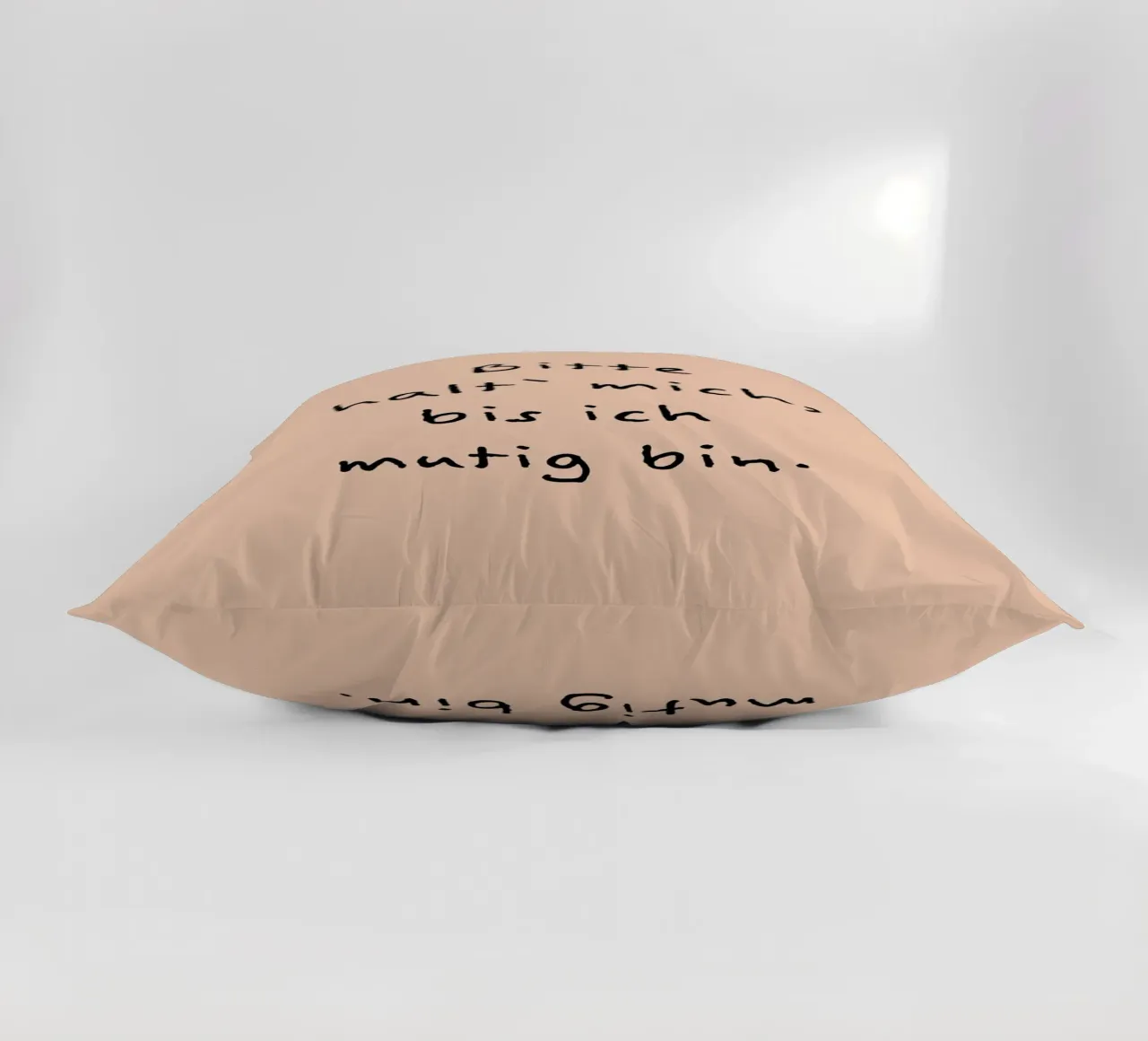 bitte halt mich, bis ich mutig bin. decorative cushion by FRICKE DESIGN