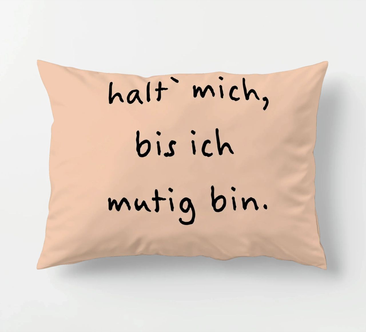 bitte halt mich, bis ich mutig bin. cuscino da FRICKE DESIGN