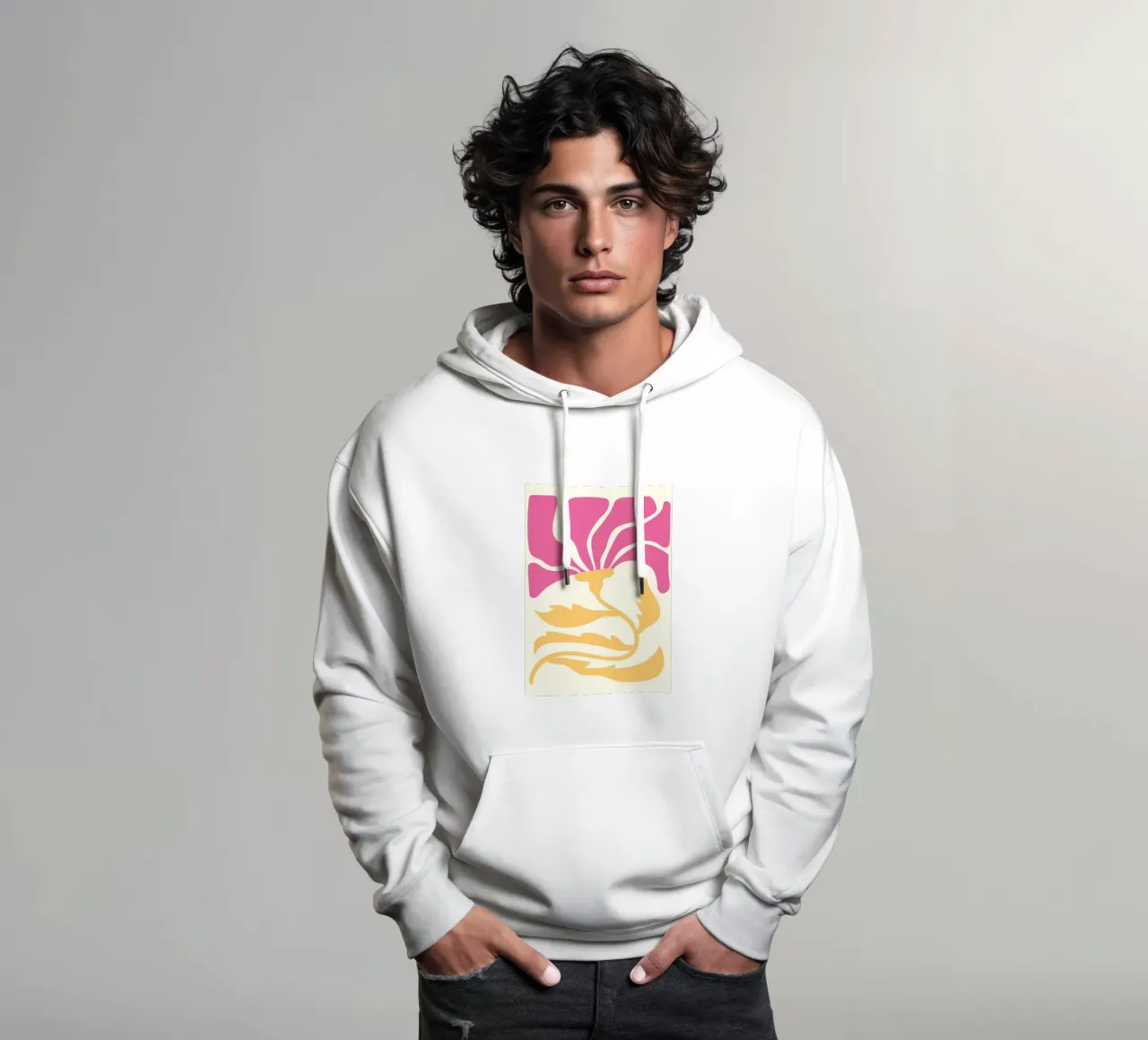 Abstract Pink & Yellow Bloom | Matisse Inspired Floral Art P hoodie by NorwesClub