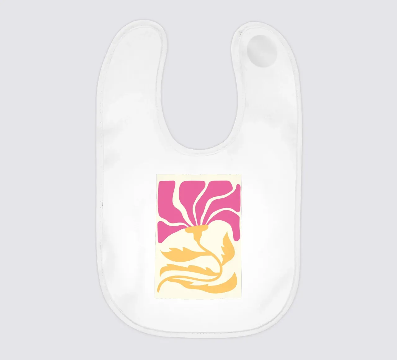 Abstrakte rosa & gelbe Blüte | Matisse inspirierte florale Kunst P Babylätzchen von NorwesClub