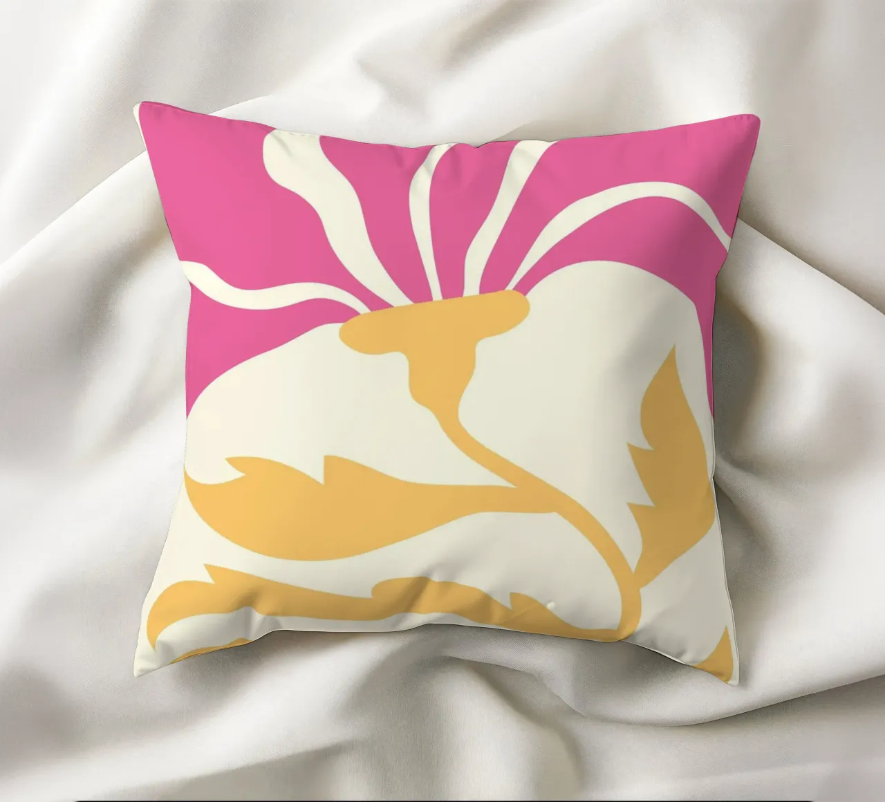 Abstract Pink & Yellow Bloom | Matisse Inspired Floral Art P decorative cushion by NorwesClub