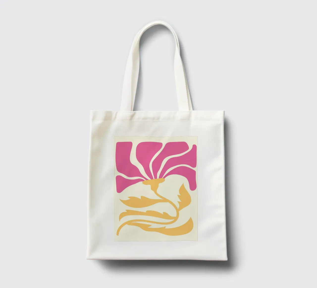 Abstracte Roze & Gele Bloei | Matisse Geïnspireerde Bloemsierkunst P jute draagtas van NorwesClub