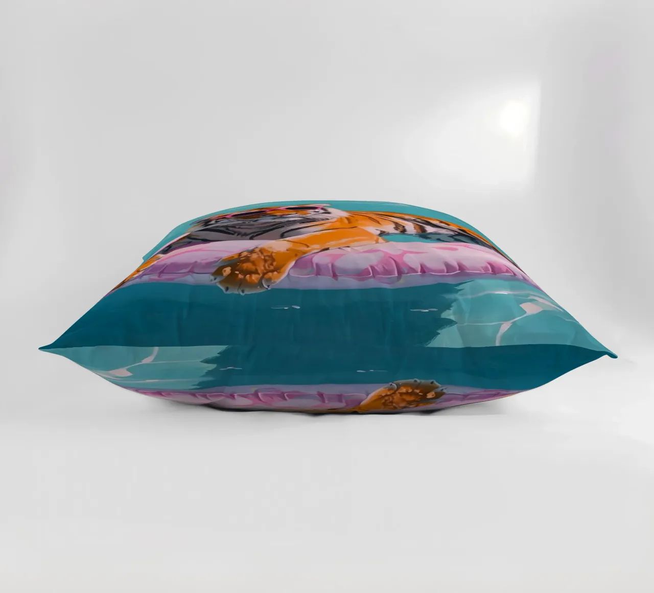 Cool Tiger Pool Party - Stampa estiva pop art vibrante cuscino da NorwesClub