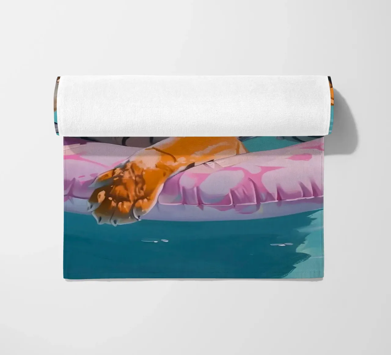 Cool Tiger Pool Party | Vibrant Pop Art Summer Print beach towel by NorwesClub