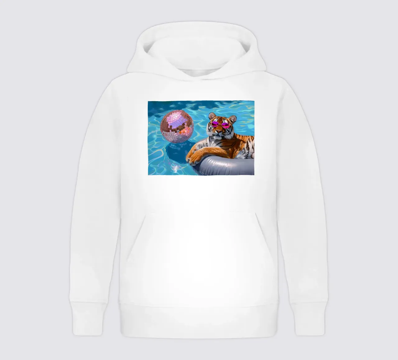 Tiger Disco Pool Party | Pop Art Summer Vibes Print sudadera con capucha para niño de NorwesClub