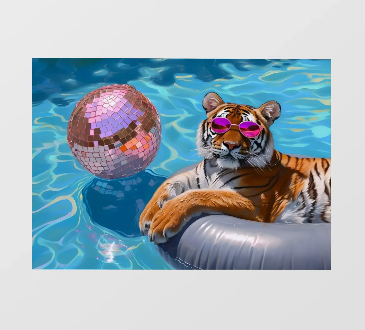 Tigre Disco Pool Party | Stampa Pop Art Summer Vibes pellicola backlit da NorwesClub