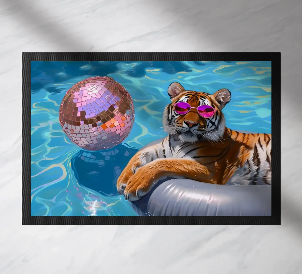 Tigre Disco Pool Party | Stampa Pop Art Summer Vibes zerbino da NorwesClub