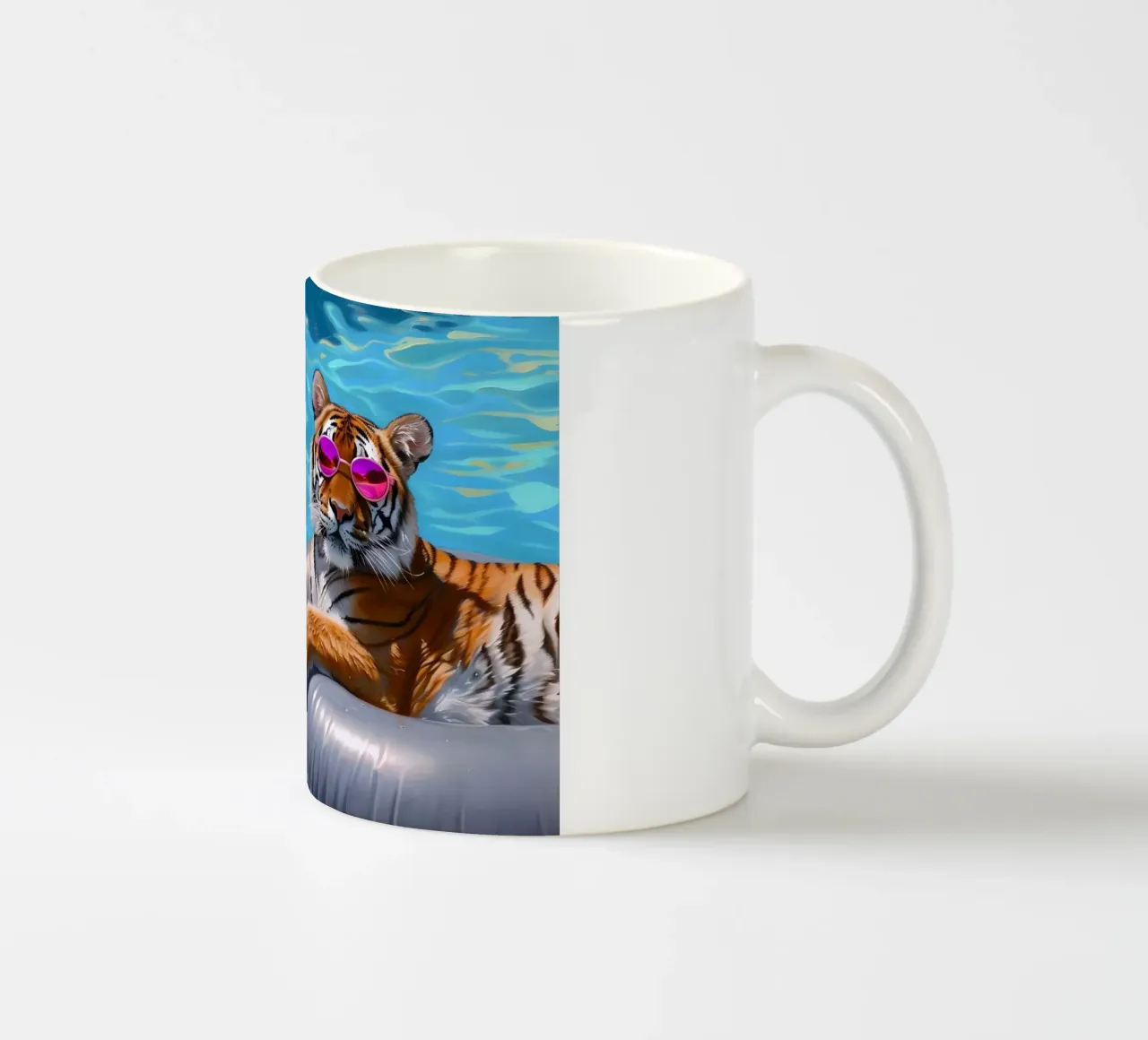 Tigre Disco Pool Party | Stampa Pop Art Summer Vibes tazza in ceramica da NorwesClub