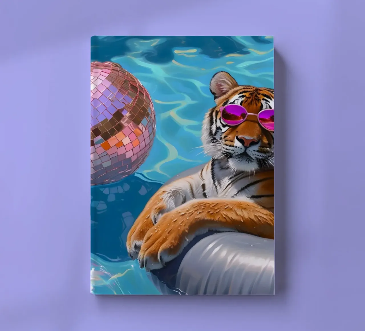 Tiger Disco Pool Party | Pop Art Summer Vibes Print notebook by NorwesClub