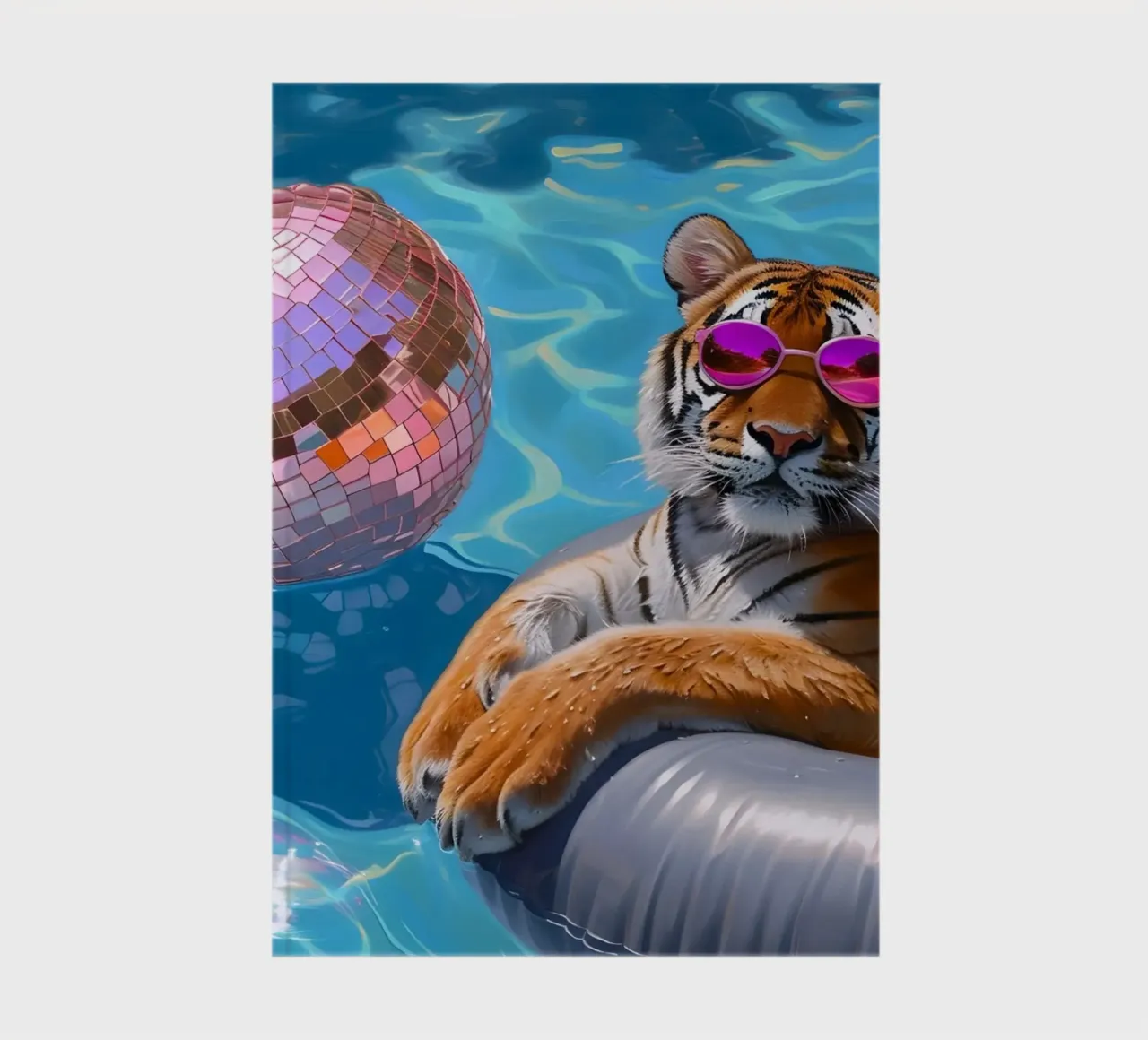 Tiger Disco Pool Party | Pop Art Summer Vibes Print notebook by NorwesClub
