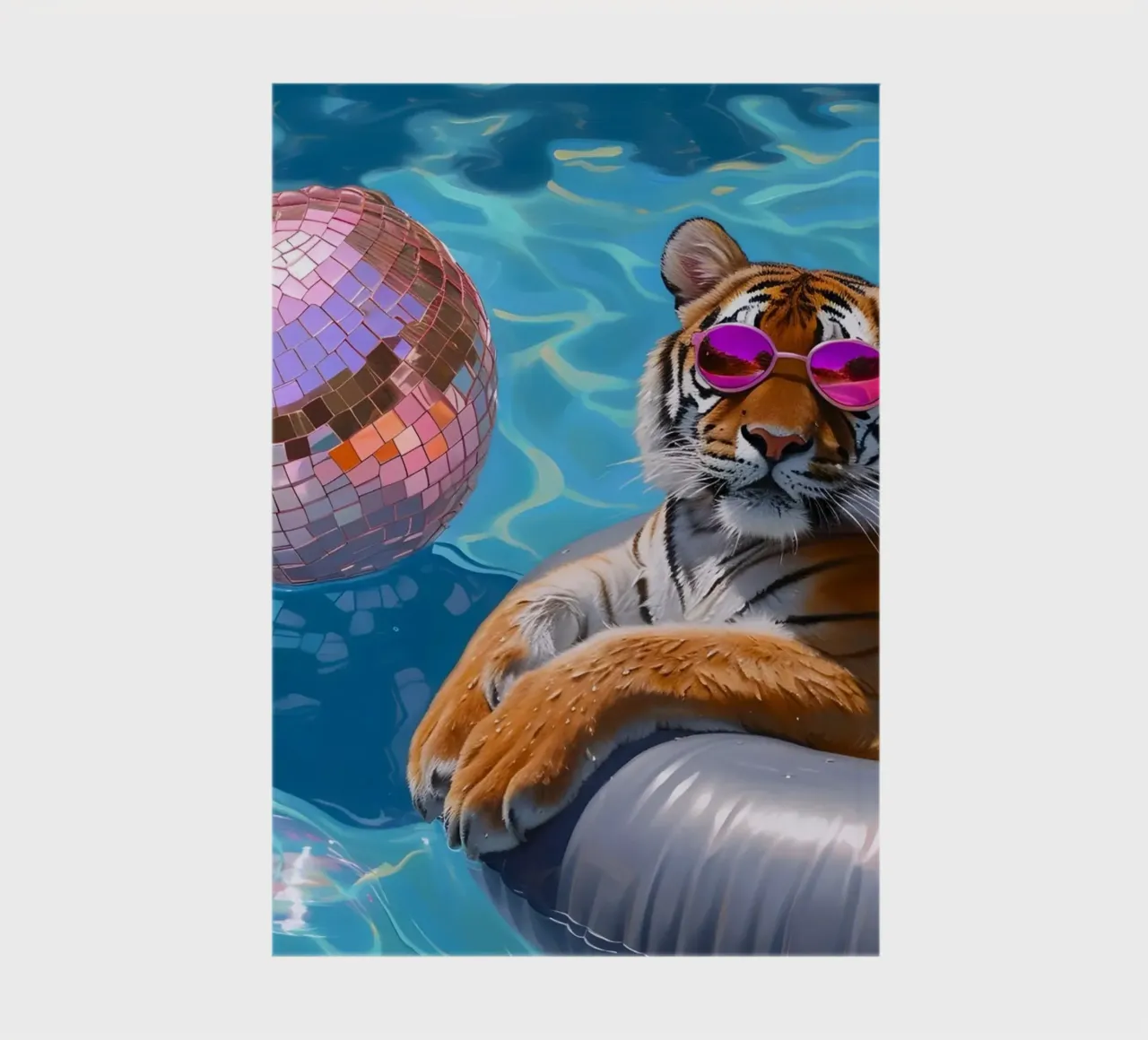 Tiger Disco Pool Party | Pop Art Summer Vibes Print notebook by NorwesClub