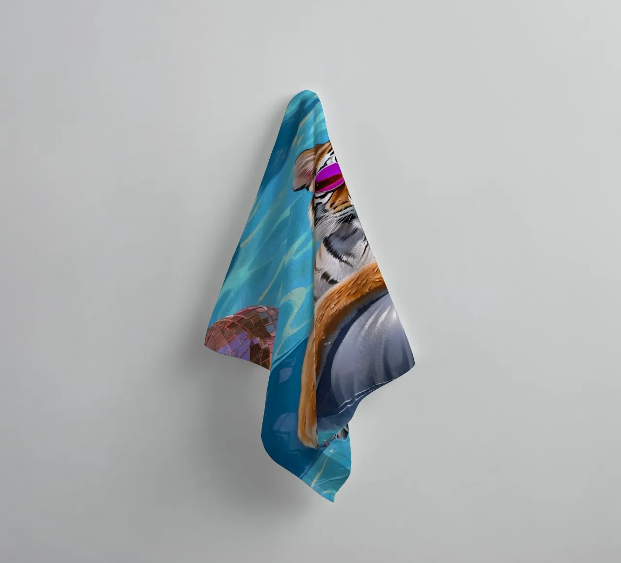 Tiger Disco Pool Party | Pop Art Summer Vibes Print towel by NorwesClub