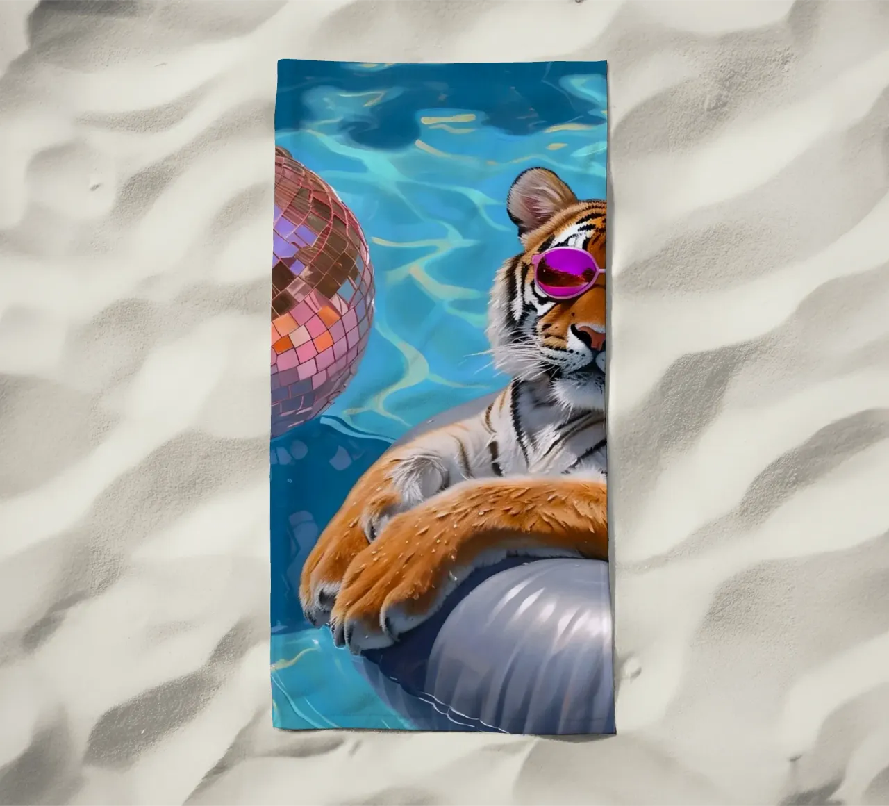 Tigre Disco Pool Party | Stampa Pop Art Summer Vibes telo mare da NorwesClub